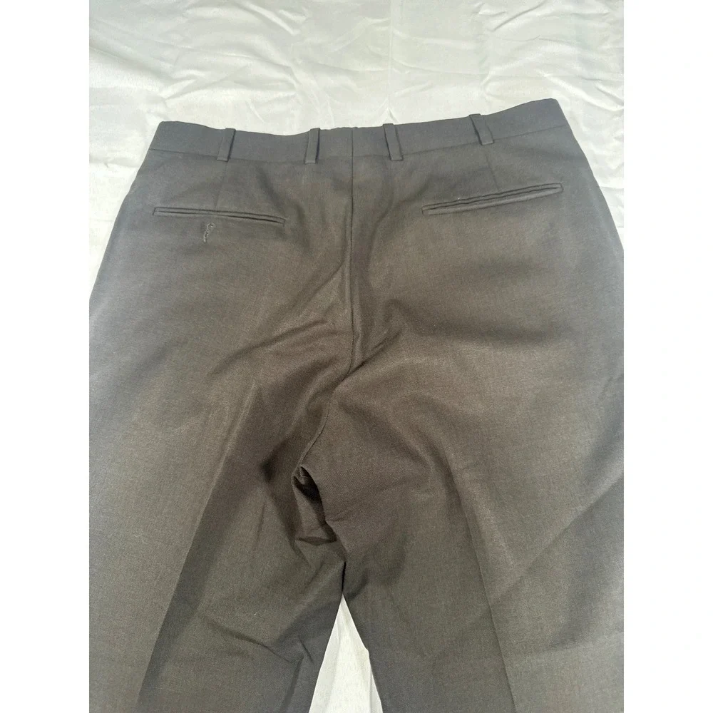 Vtg Nordstrom Clifford Ltd Men Dress Pants 32x27 Black Virgin Wool Work Office